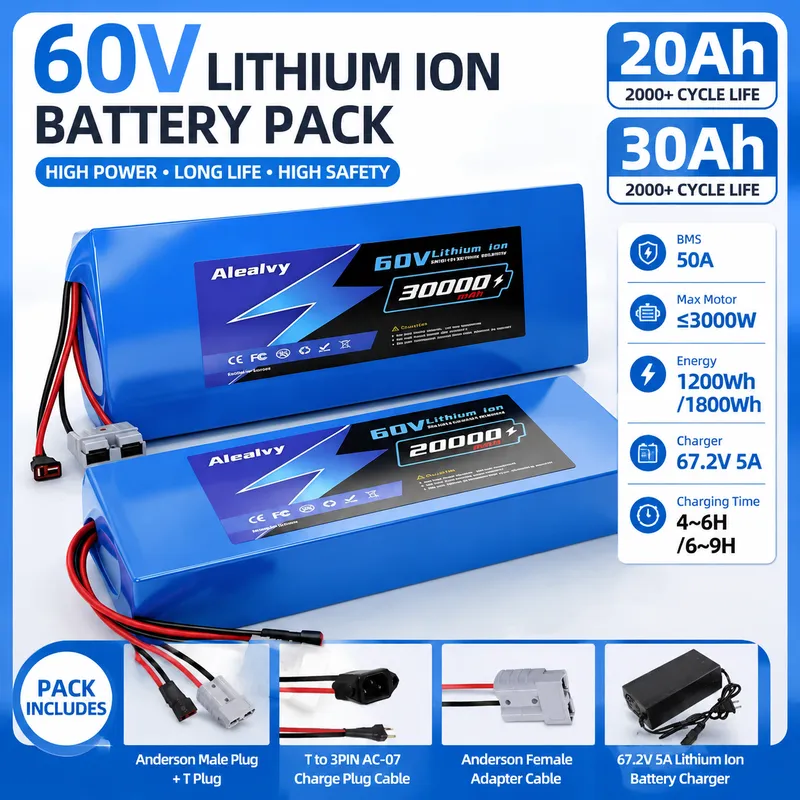 حزمة بطارية ليثيوم 21700 بجهد  - مراجعة 60V 30Ah Electric Scooter Battery وسعره