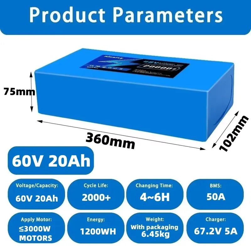 حزمة بطارية ليثيوم 21700 بجهد  - مراجعة 60V 30Ah Electric Scooter Battery وسعره